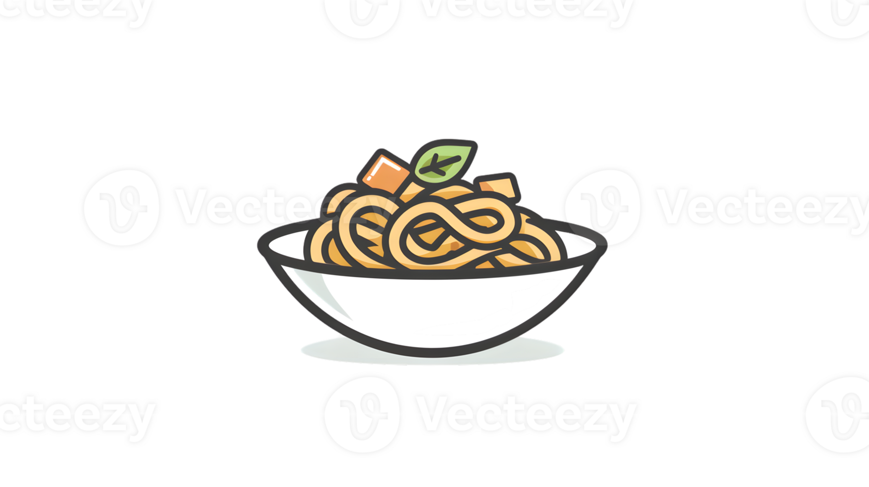 A bowl of delicious spaghetti with vegetables perfect for food and culinary themes png