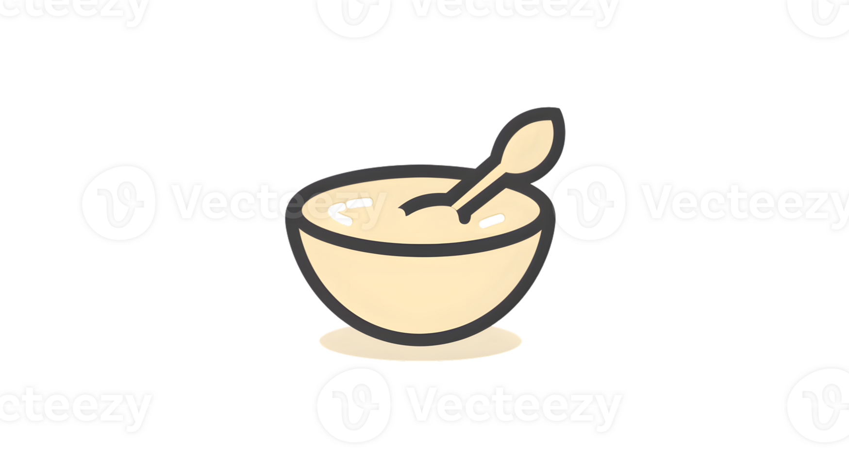 A Bowl of Cereal with Spoon Simple and Wholesome Breakfast Icon for Health Nutrition and Mor png