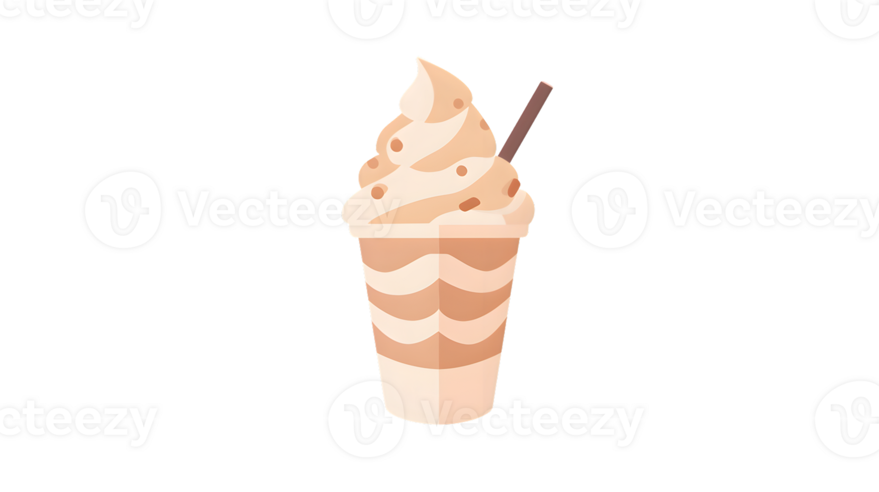 Delicious Iced Coffee with Whipped Cream and Chocolate Drizzle png