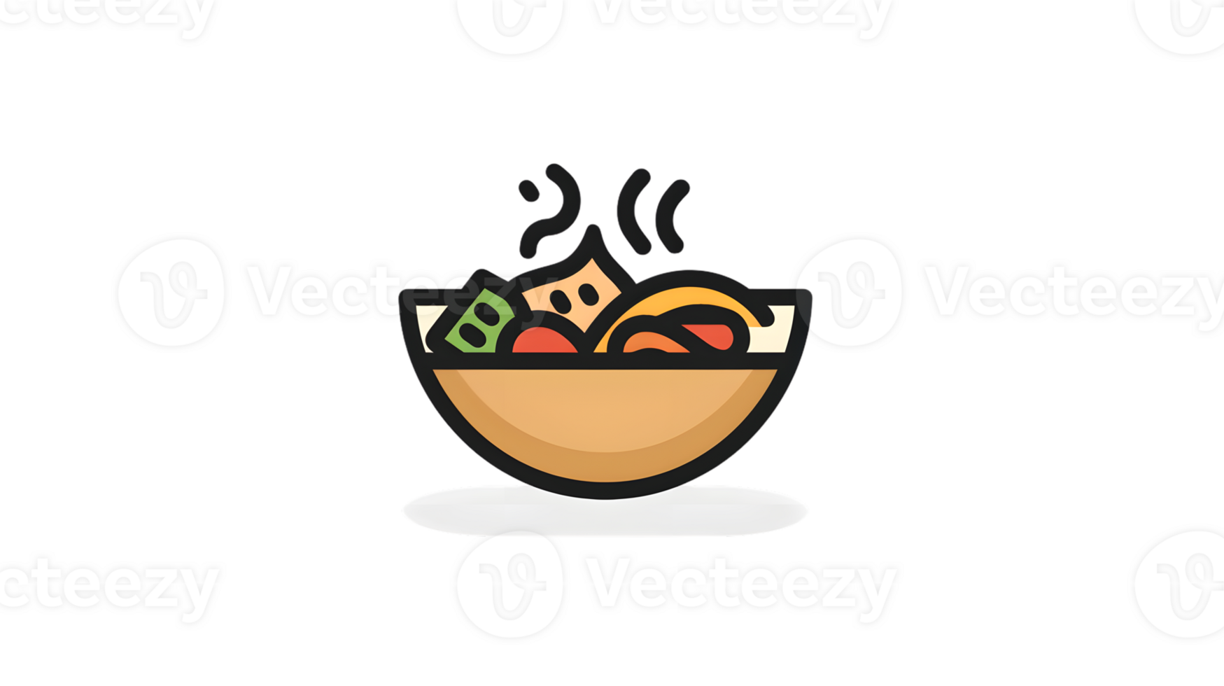 A steaming bowl of noodles with vegetables and meat perfect for food and culinary themes png