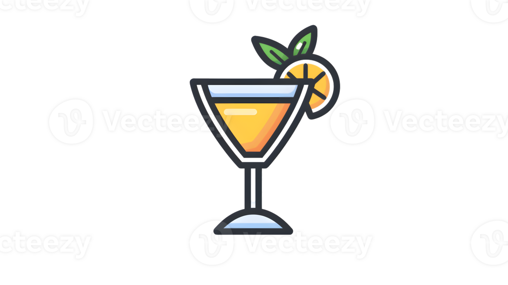 Refreshing Cocktail with Citrus Garnish in a Martini Glass png