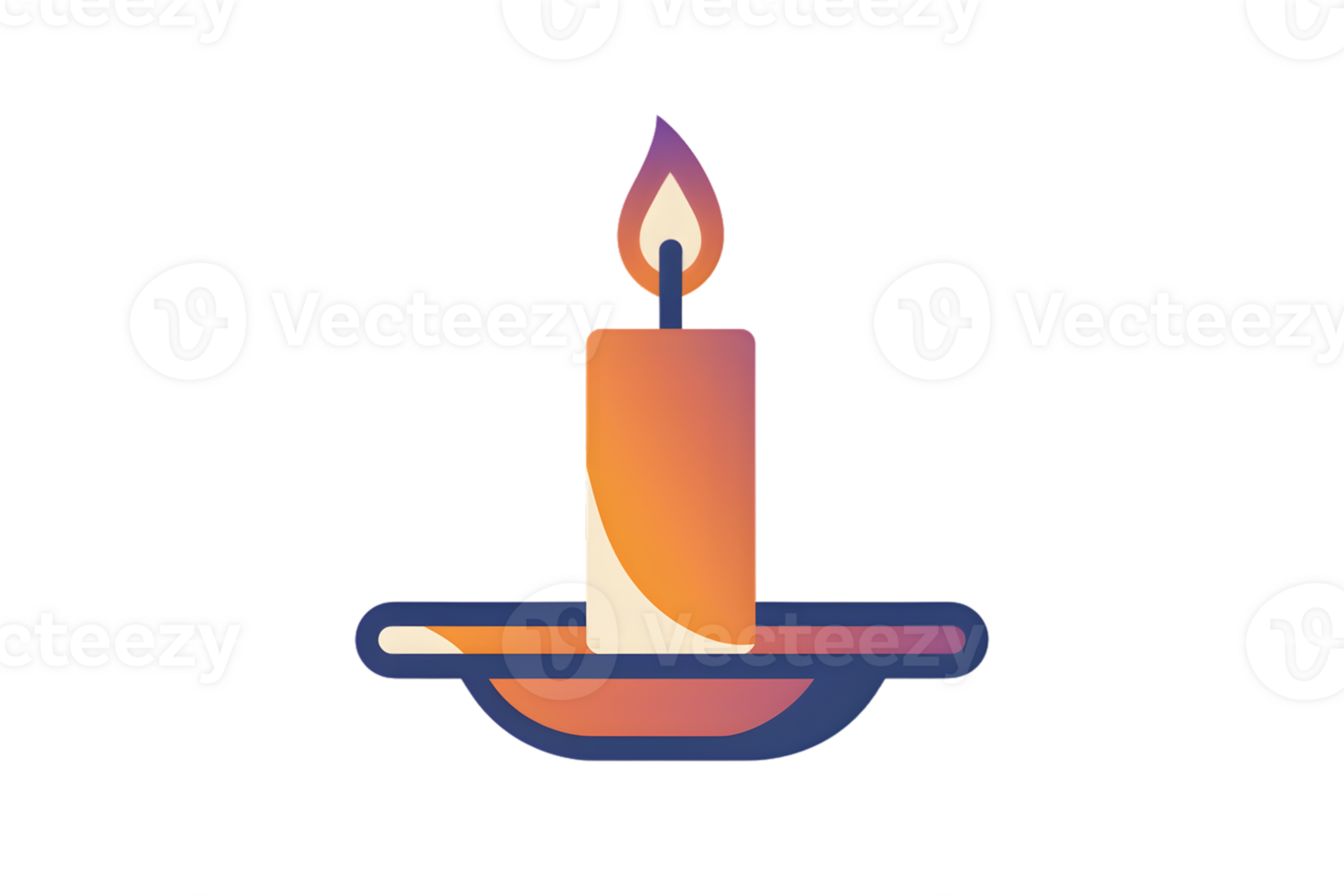 A lit candle with a warm flame placed in a holder perfect for cozy and serene settings png