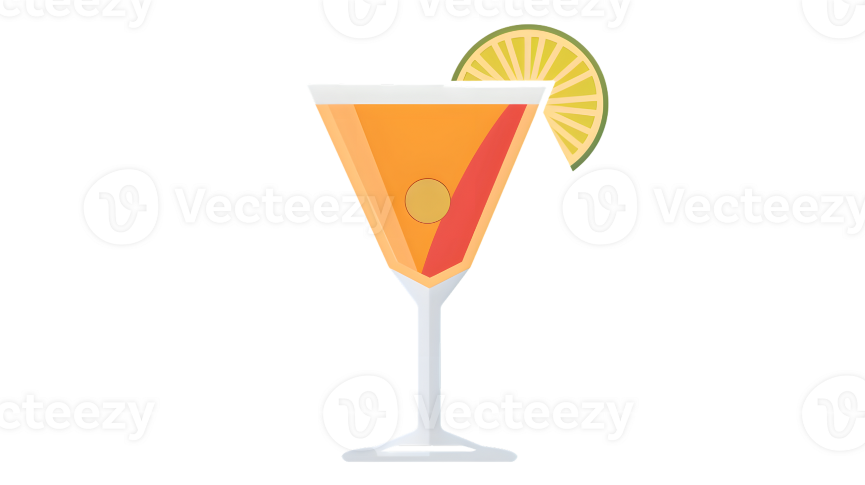 Refreshing Cocktail with Citrus Garnish in a Martini png