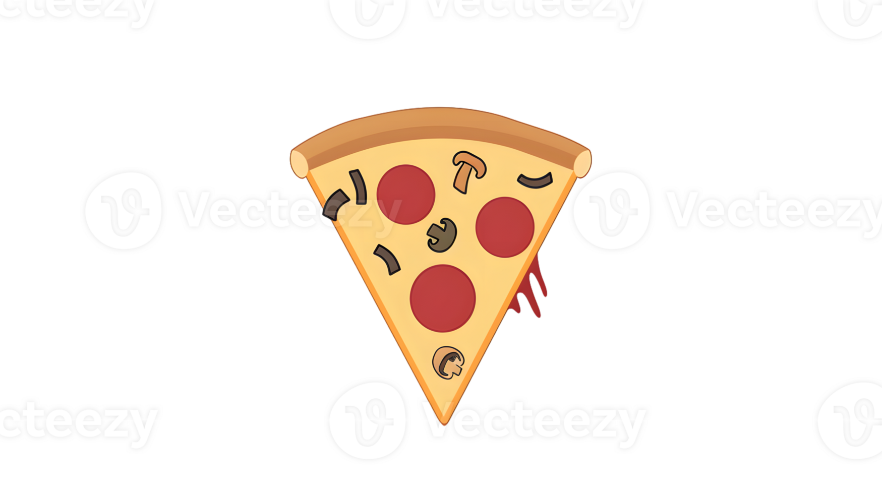 A delicious slice of pizza with pepperoni and mushrooms perfect for food illustrations and cul png