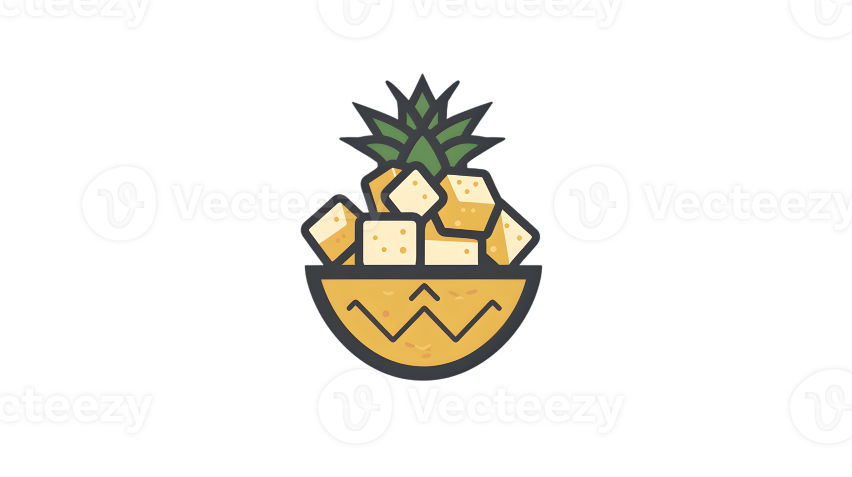 Pineapple Slices in a Bowl A Vibrant and Fresh Illustration for Food Health and Tropical The png