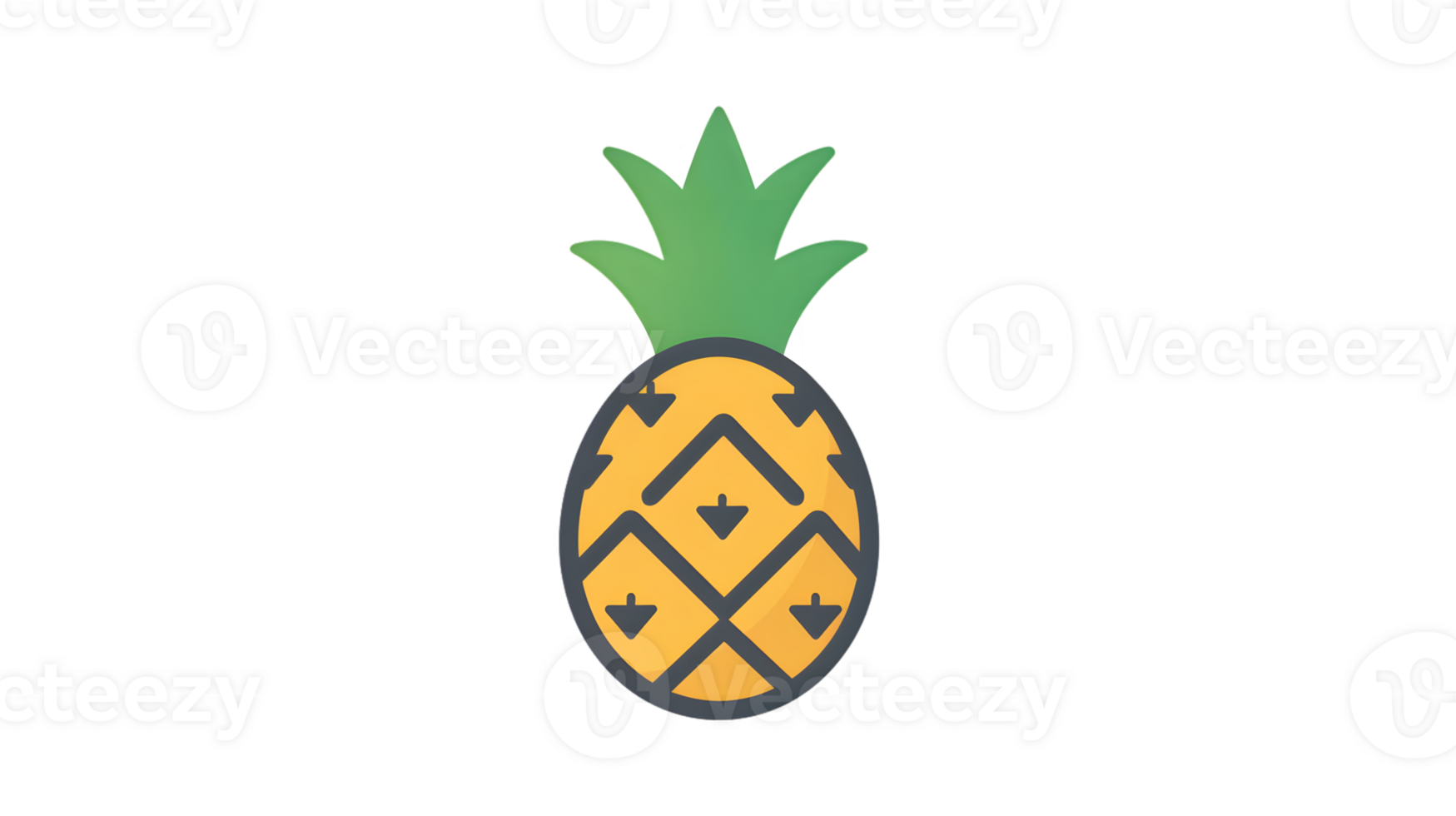 A vibrant pineapple illustration with bold colors and geometric patterns ideal for tropical th png