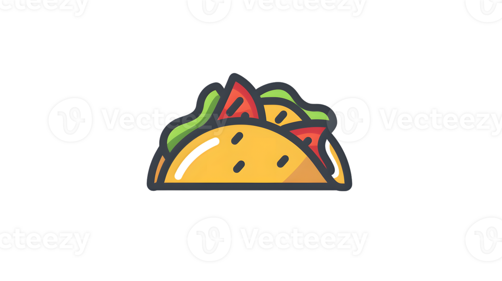 Delicious Taco Illustration with Vibrant Fillings and Crispy Shell Perfect for Food Mexican C png
