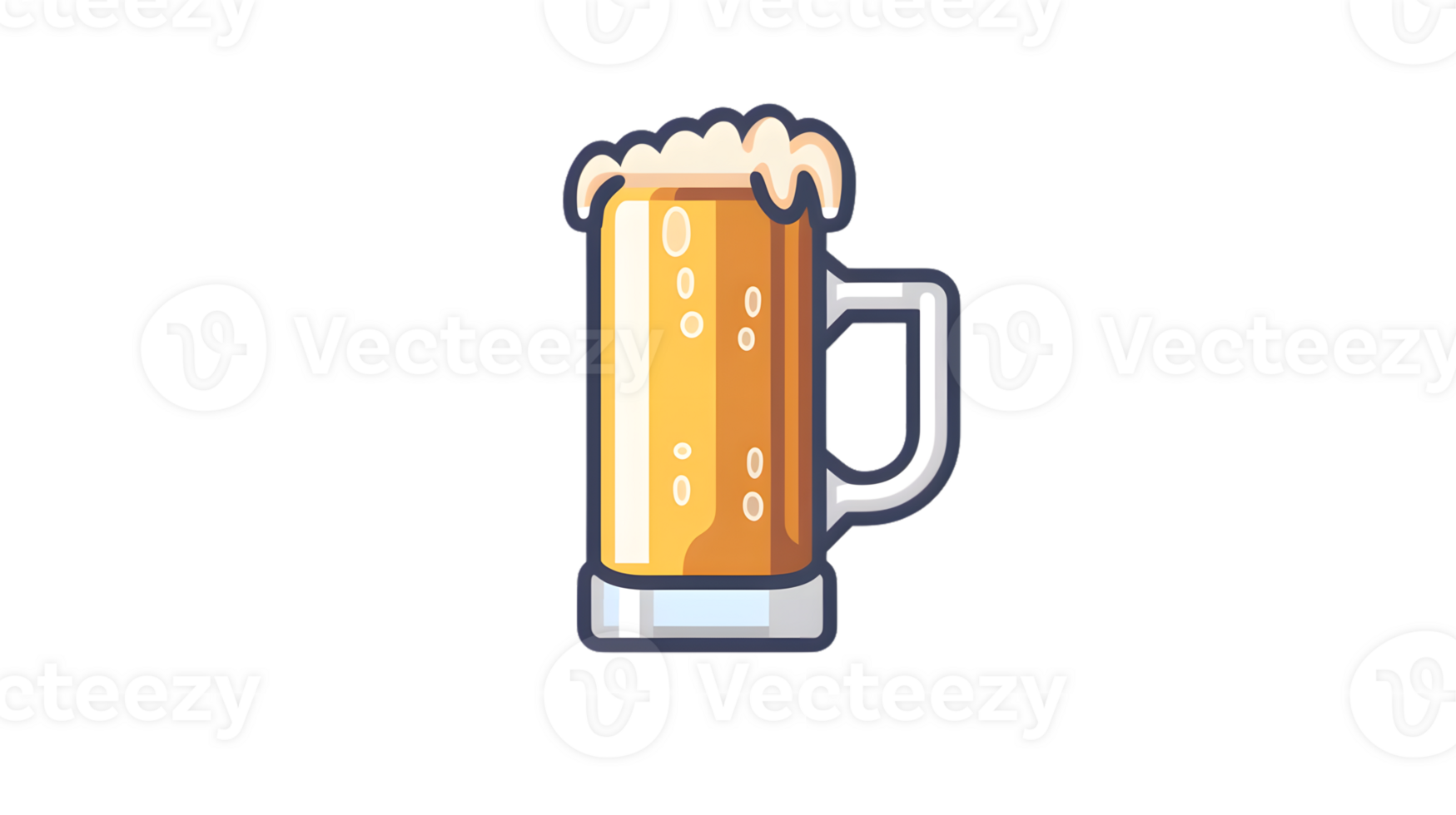 Refreshing Beer Mug with Frothy Foam Perfect for Celebrations and Festivals png