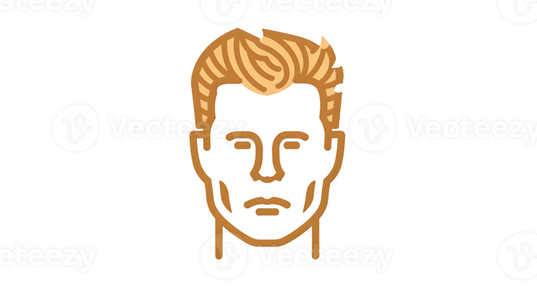 Stylized Human Head Illustration with Unique Hair Design and Facial Features for Creative Proje png