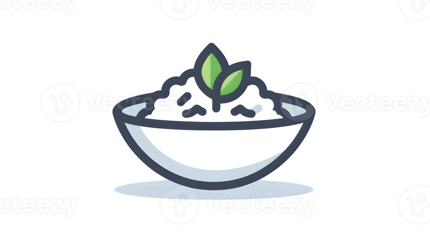 A bowl of creamy dessert topped with fresh green leaves perfect for culinary and foodrelated png
