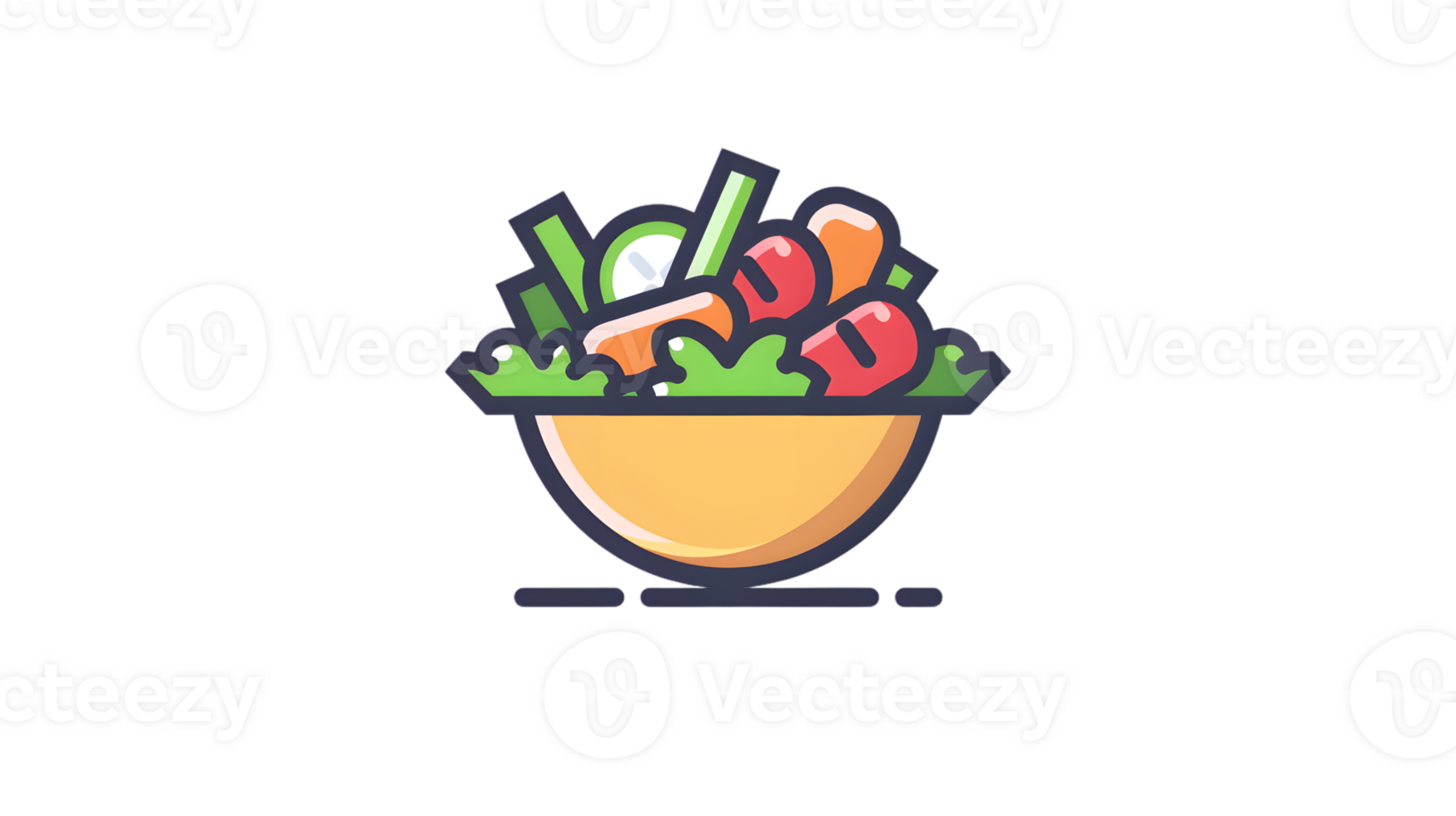 A colorful salad bowl filled with fresh vegetables perfect for health and nutrition png