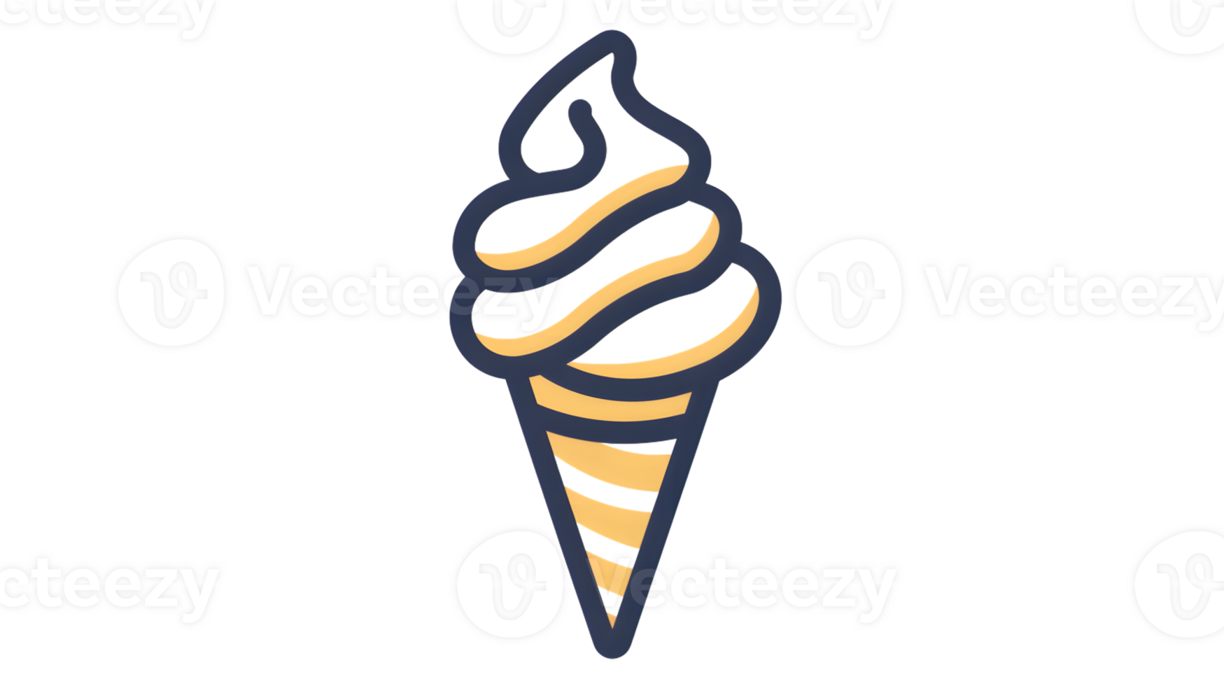 Delicious Ice Cream Cone Illustration with Swirl Design for Food and Dessert Themes png