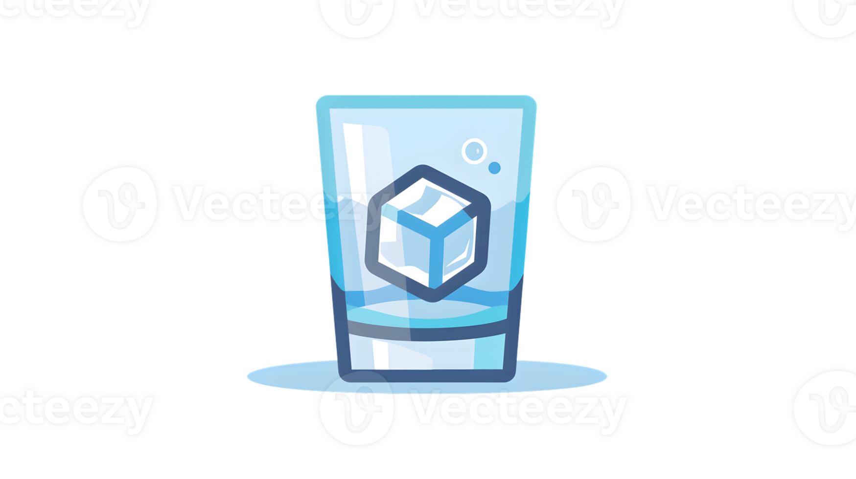 Refreshing Beverage with Ice Cube in a Glass Cold Drink Illustration Summer Thirst Quencher png