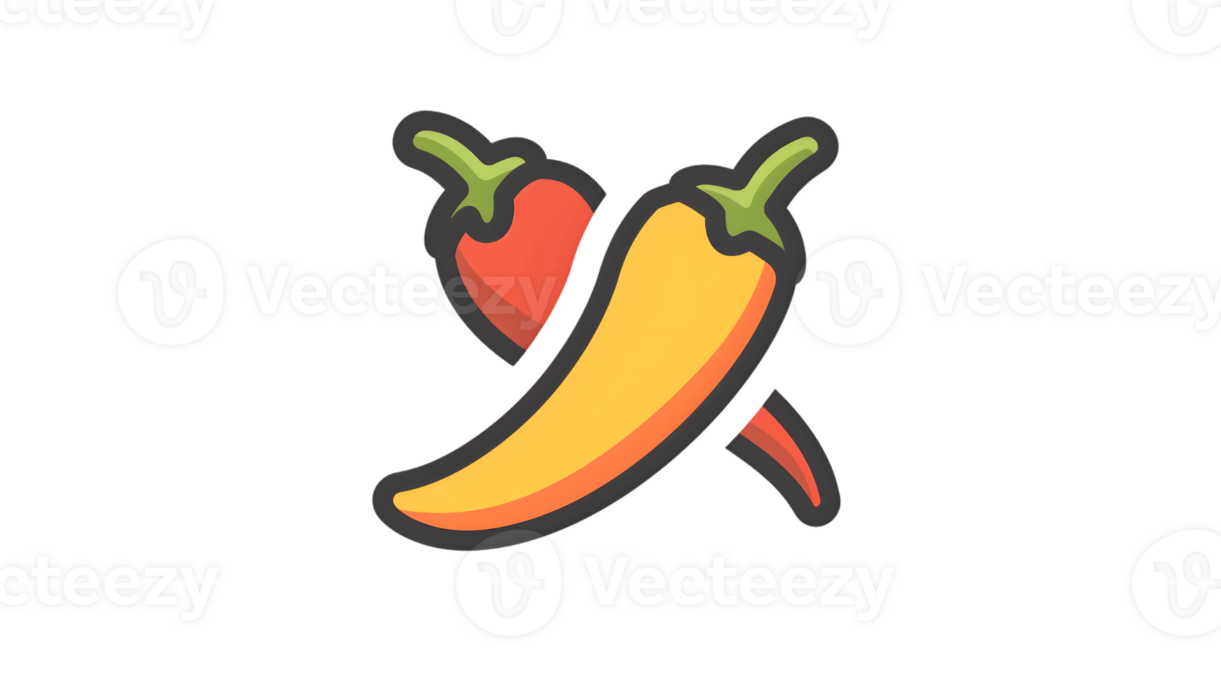 Illustration of Vibrant Chili Peppers with Bold Colors and Simple Design for Culinary Food an png