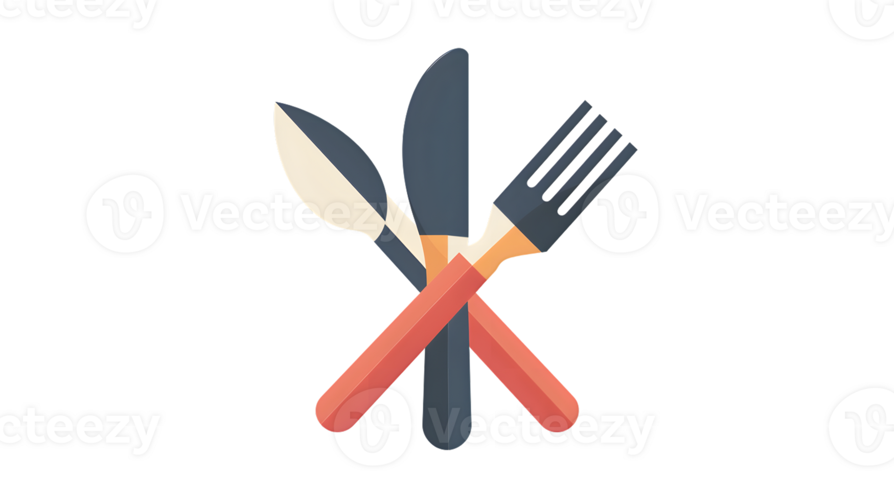 Crossed Cutlery Icon Modern Knife Fork and Spoon Design for Culinary Themes png