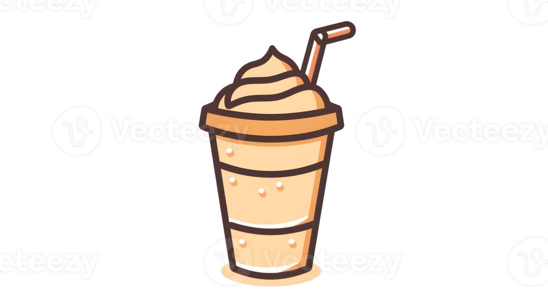 A delicious iced coffee drink with whipped cream and a straw perfect for summer refreshment png