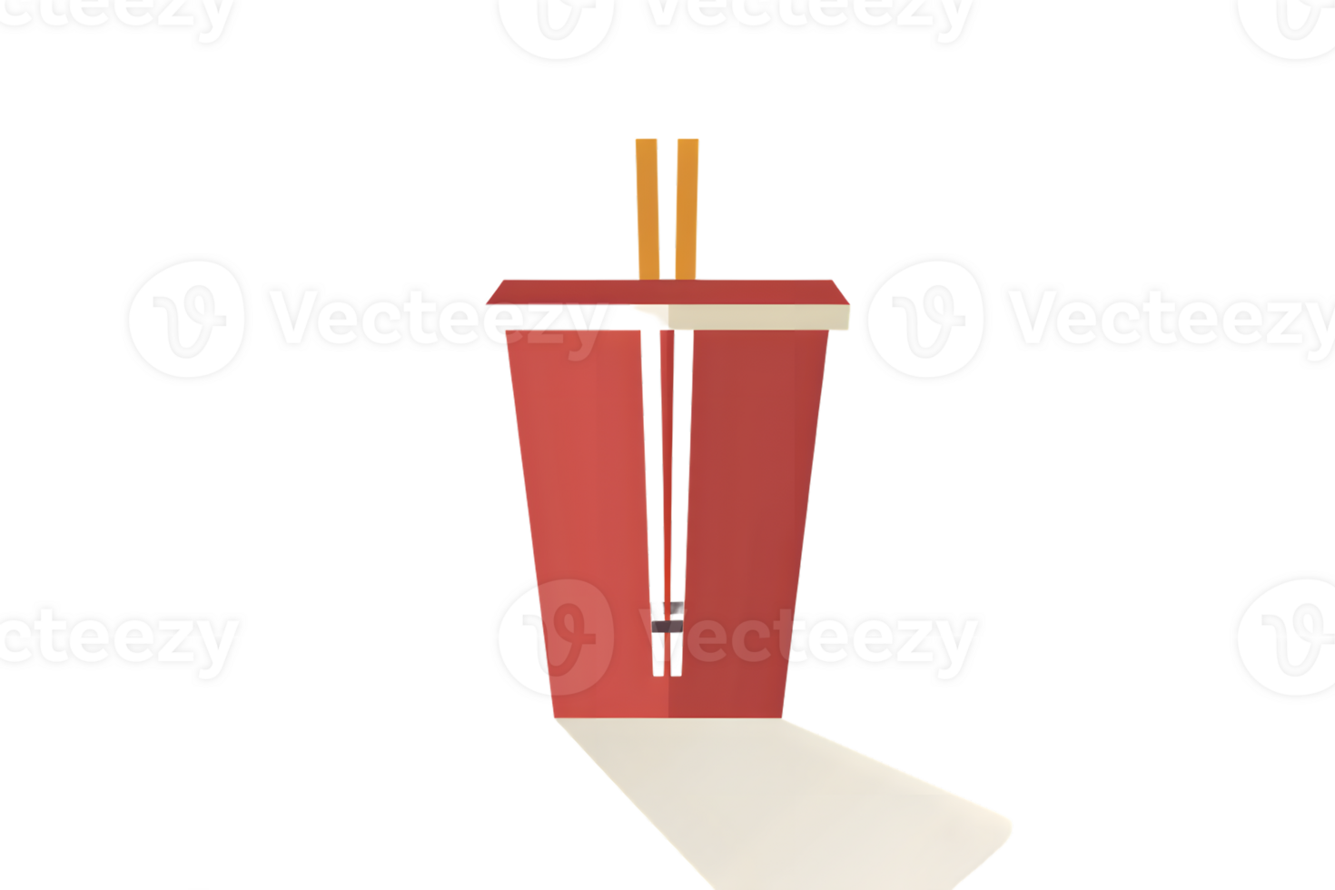 Red Disposable Cup with Straw Minimalist Design for Food and Beverage Industry Ideal for Mark png