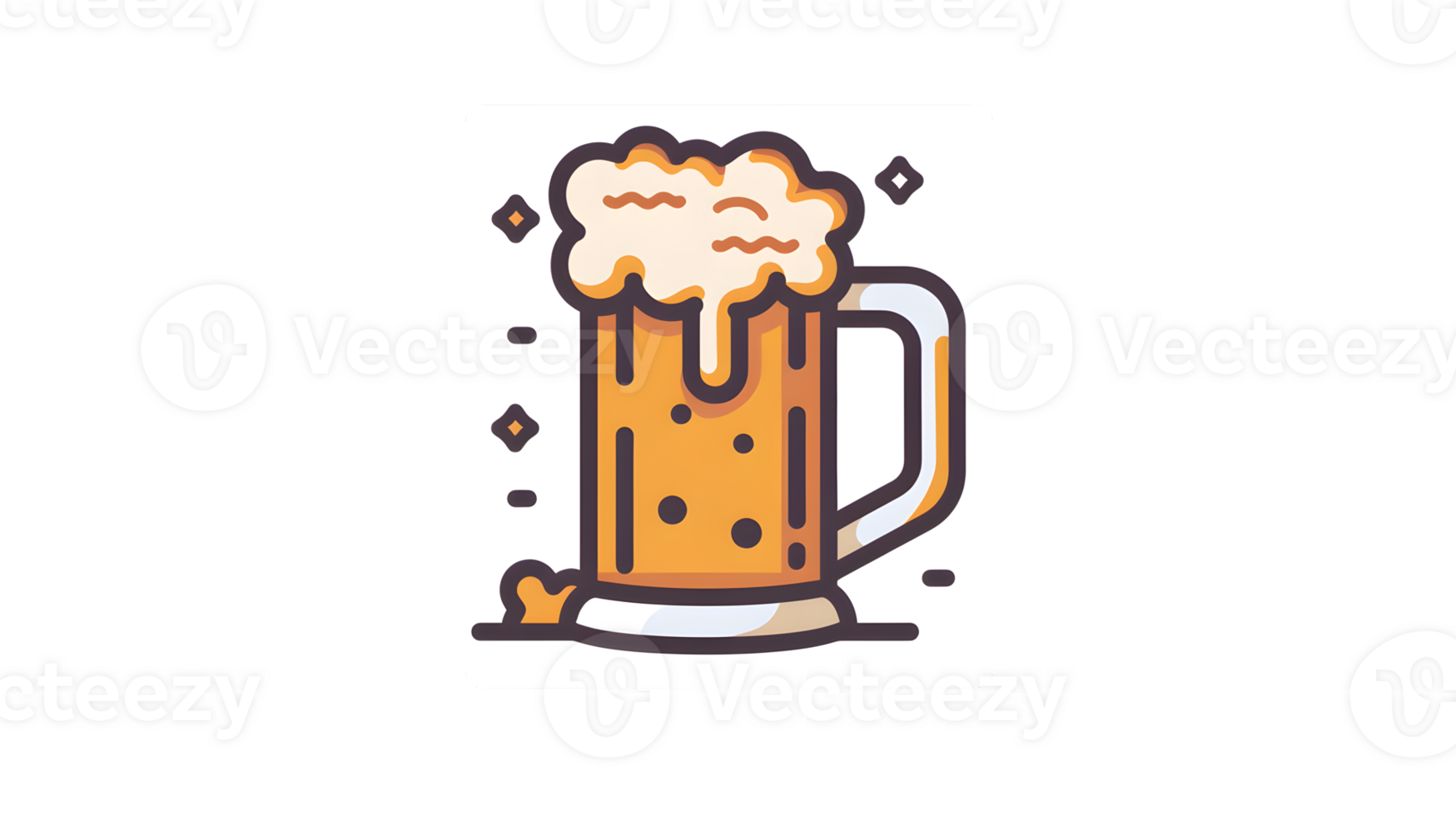 Refreshing Beer Mug with Frothy Foam and Bubbles png