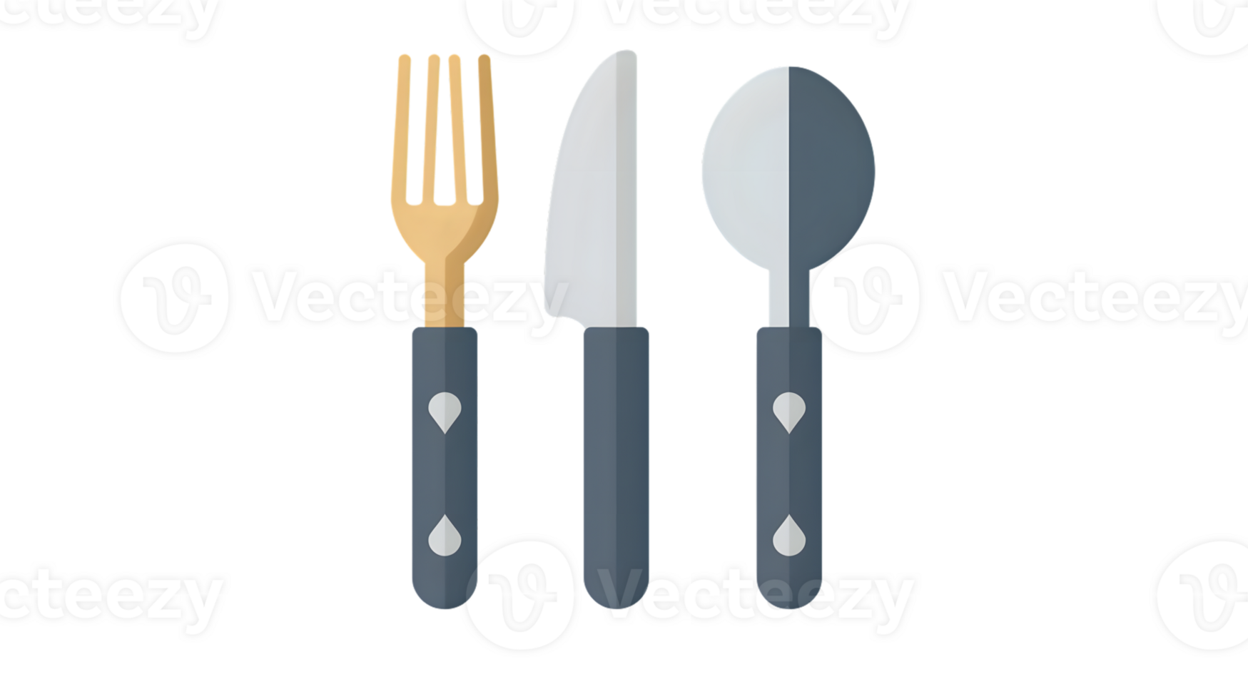 Elegant Cutlery Set Fork Knife and Spoon with Modern Design for Dining and Culinary Themes png