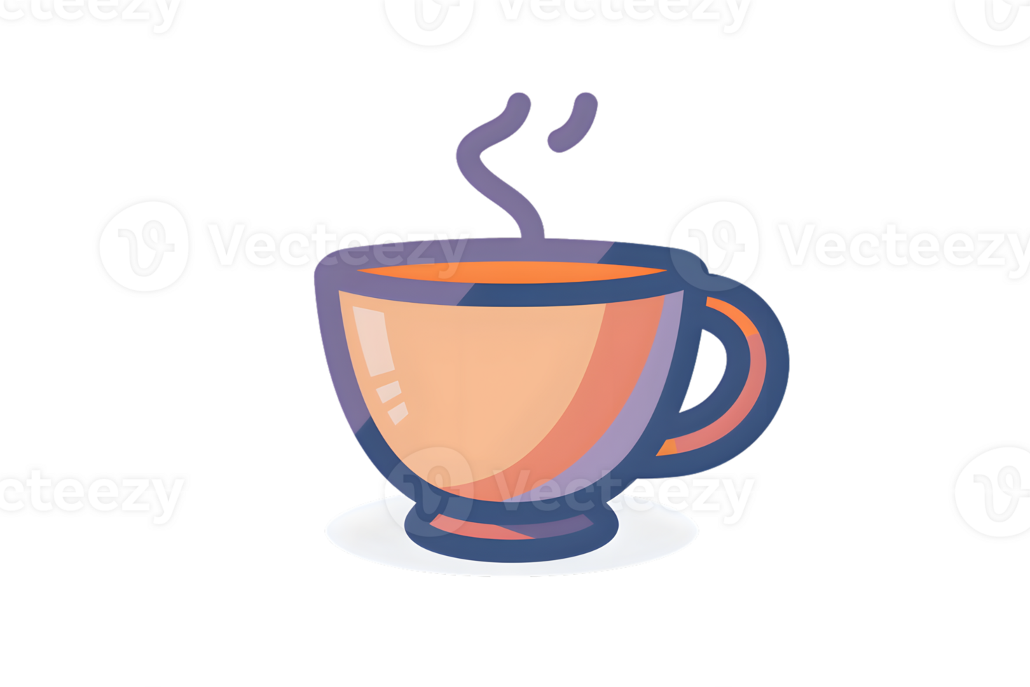 Steaming Hot Beverage in a Colorful Cup Illustration for Culinary and Lifestyle Content png