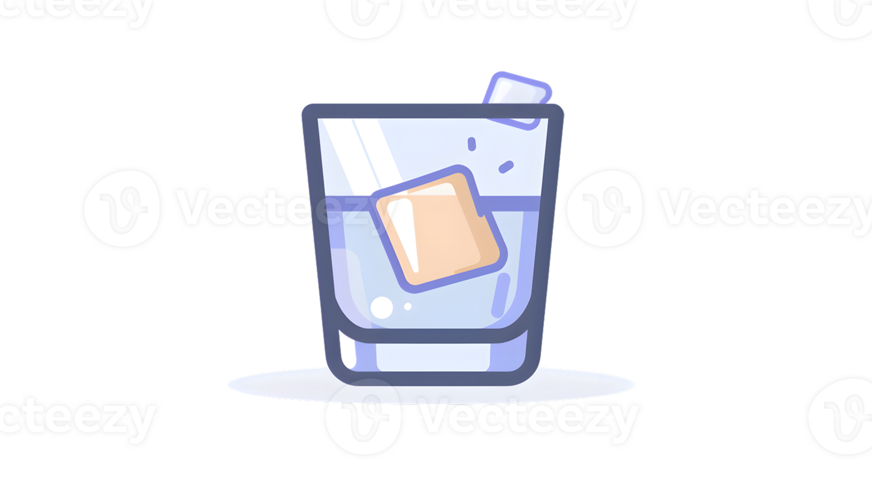 Refreshing Beverage with Ice Cubes png