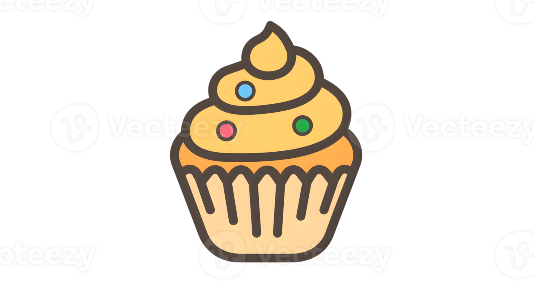 Delightful Cupcake with Whipped Frosting and Colorful Sprinkles for Dessert Bakery and Celebr png