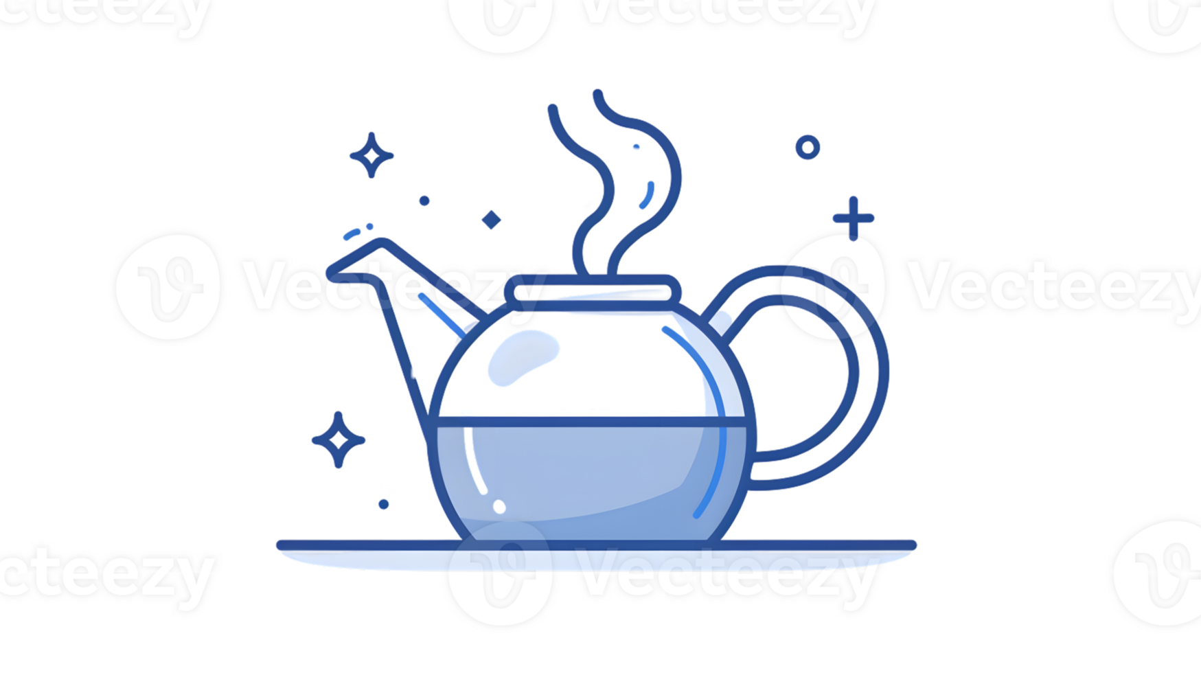 Steaming Teapot Illustration A Modern Minimalist Design for Culinary and Beverage Themes png