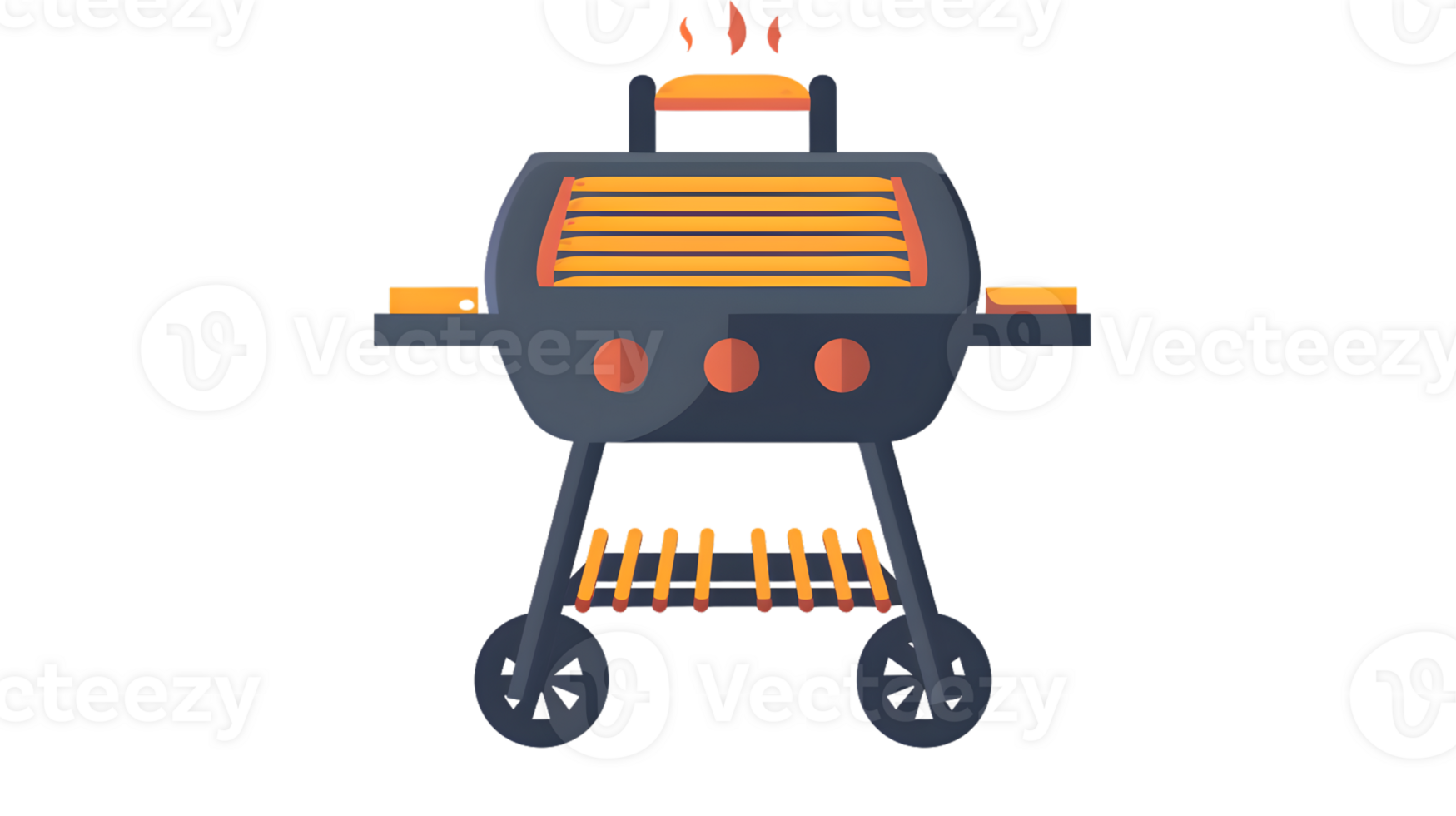 Outdoor Cooking A Vibrant Illustration of a Portable Gas Grill with Adjustable Burners and Whe png