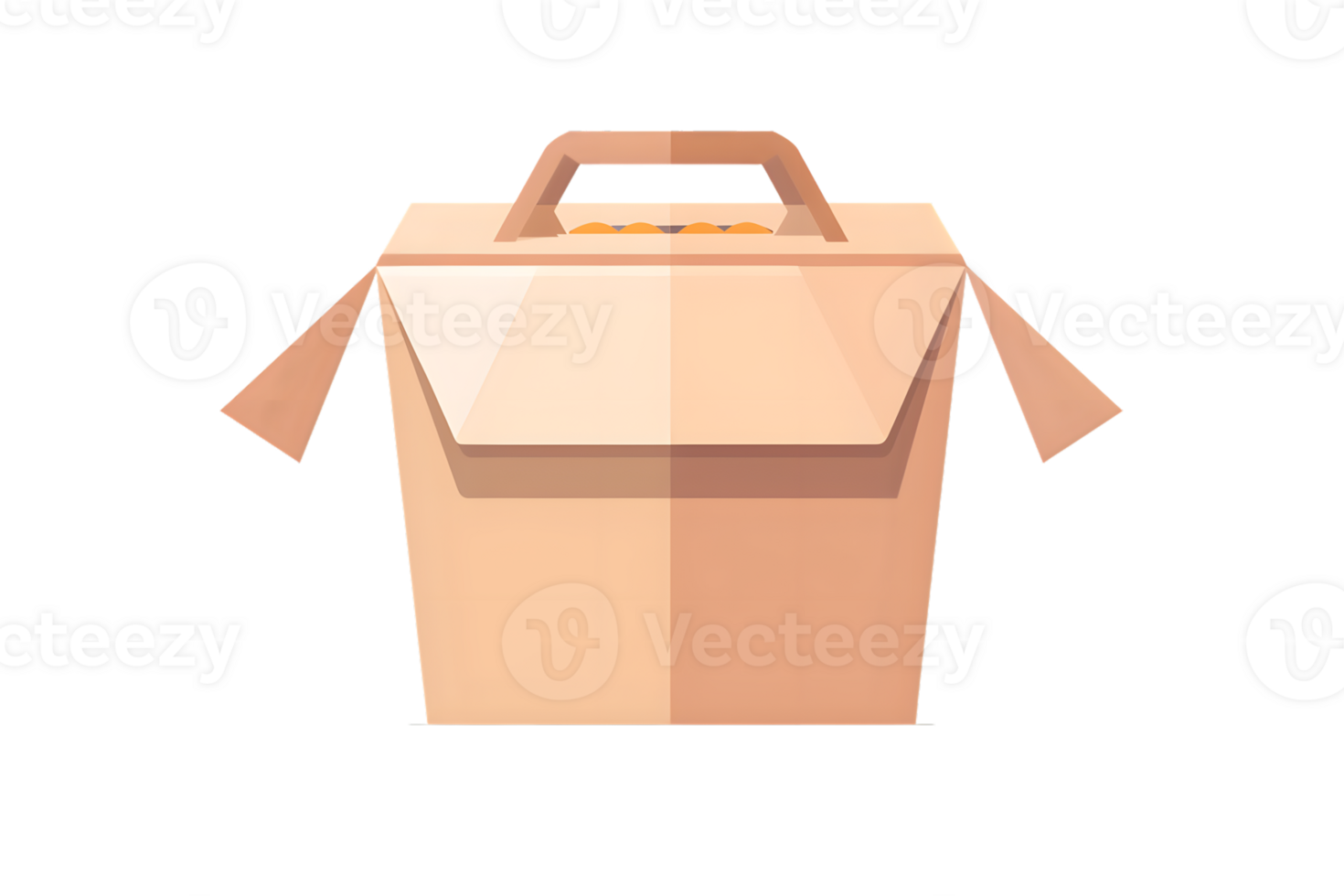 A minimalist illustration of a takeout box with handle perfect for food delivery and packaging png
