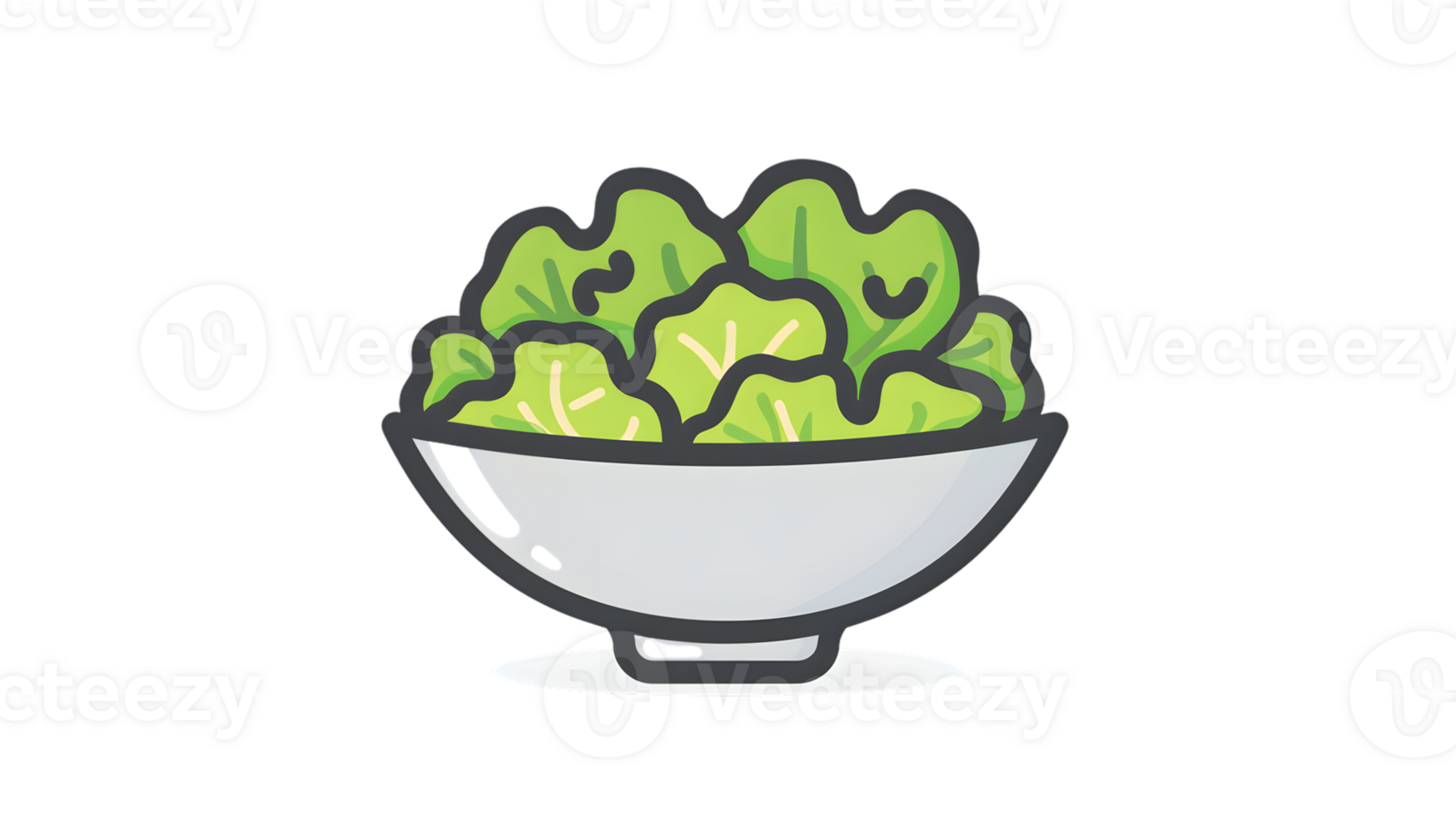 A bowl of fresh green lettuce perfect for health and diet themes png