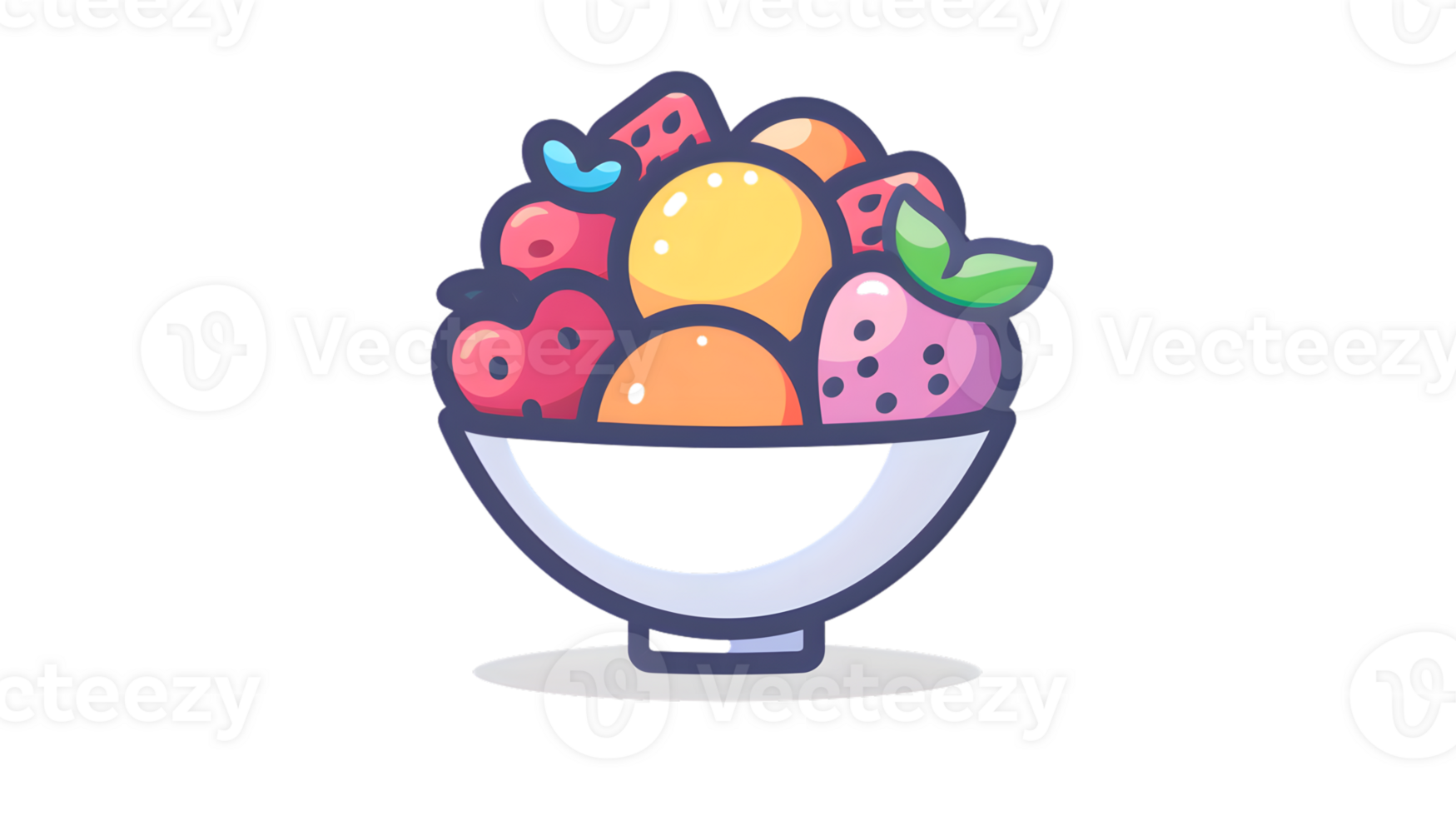 A colorful ice cream sundae in a bowl featuring various flavors and toppings for dessert enthu png