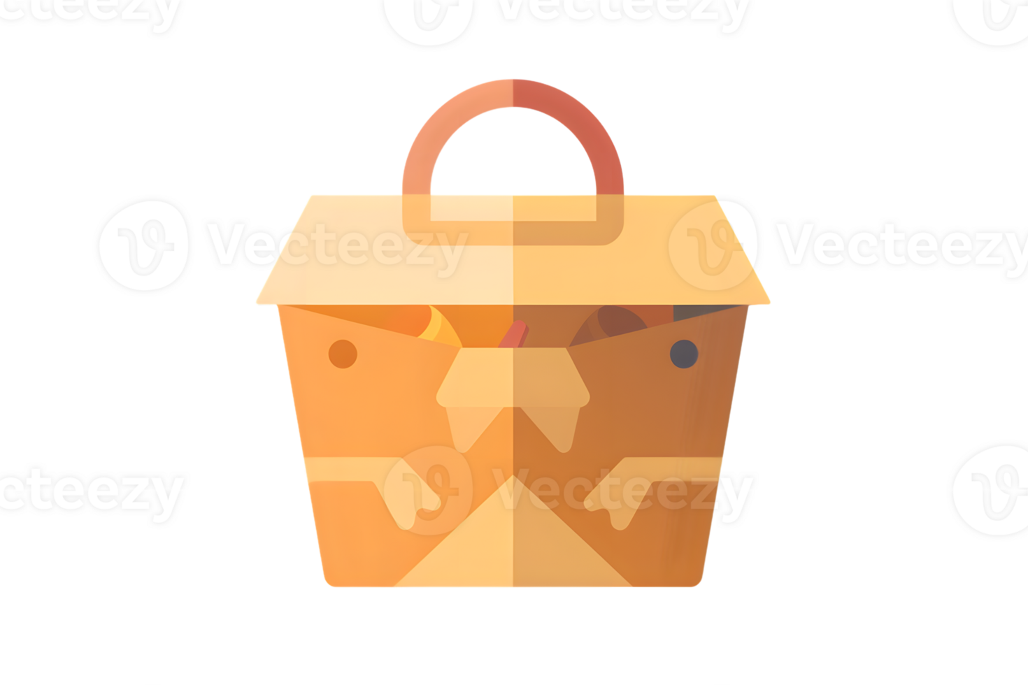 Illustrative Design of a Takeaway Container with Food Inside Ideal for Culinary and Restaurant png