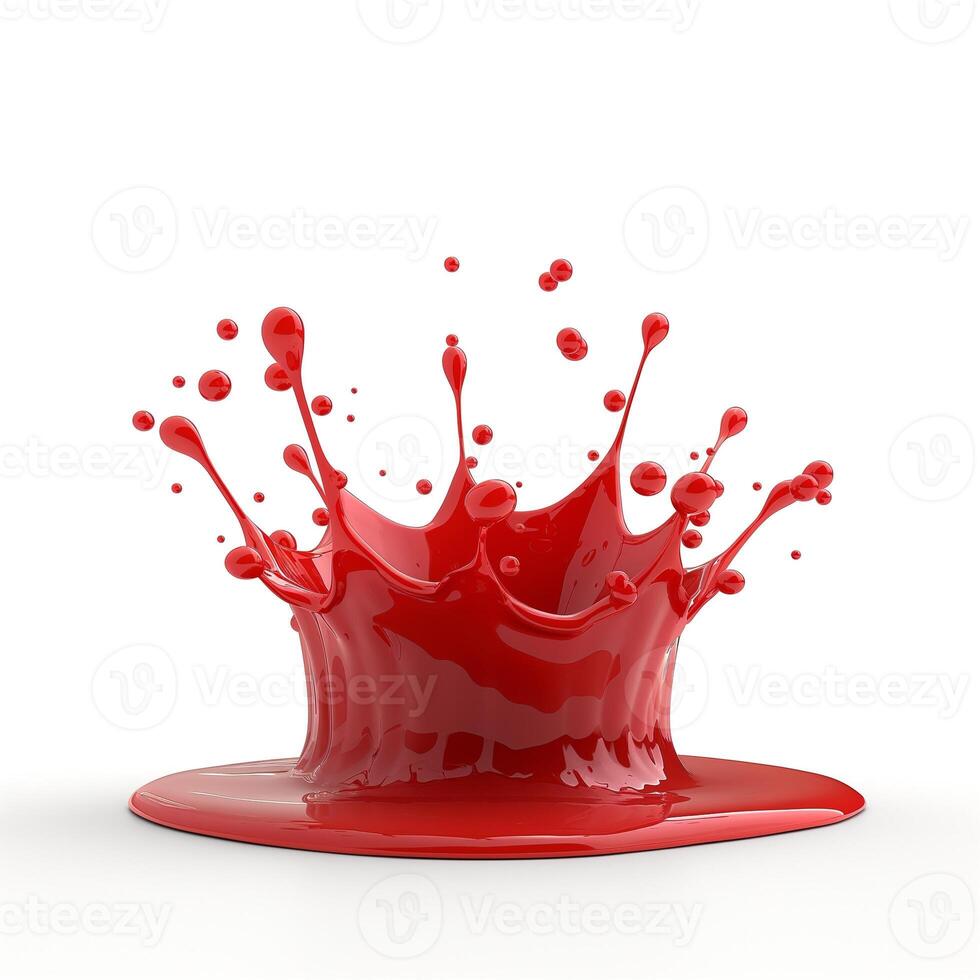 A vibrant red paint splash, capturing movement and energy in a stunning display of liquid dynamics. photo