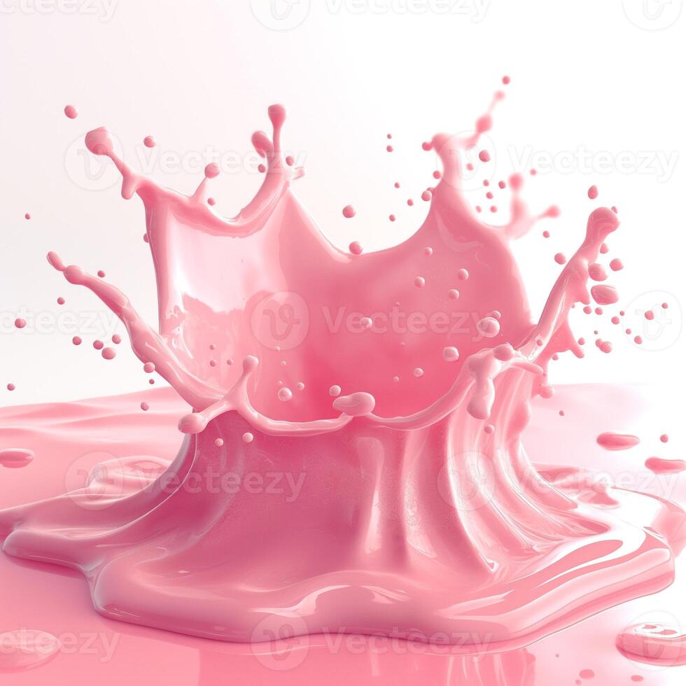 A vibrant pink splash captured mid-moment, showcasing dynamic fluid motion and texture. photo