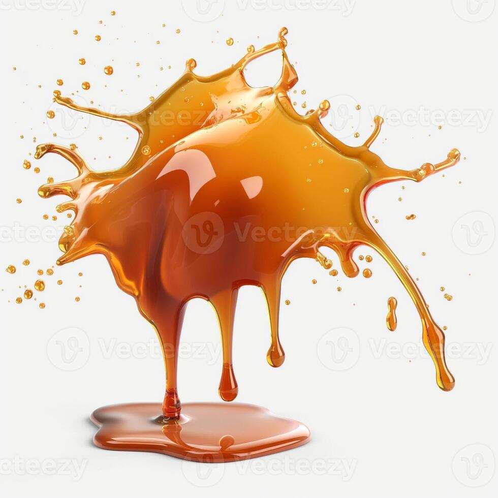 Dynamic splash of vibrant orange liquid against a clean background, creating an energetic and lively atmosphere. photo