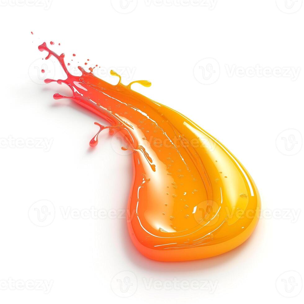 Vibrant fluid splash in orange and yellow hues, creating a dynamic abstract element. photo