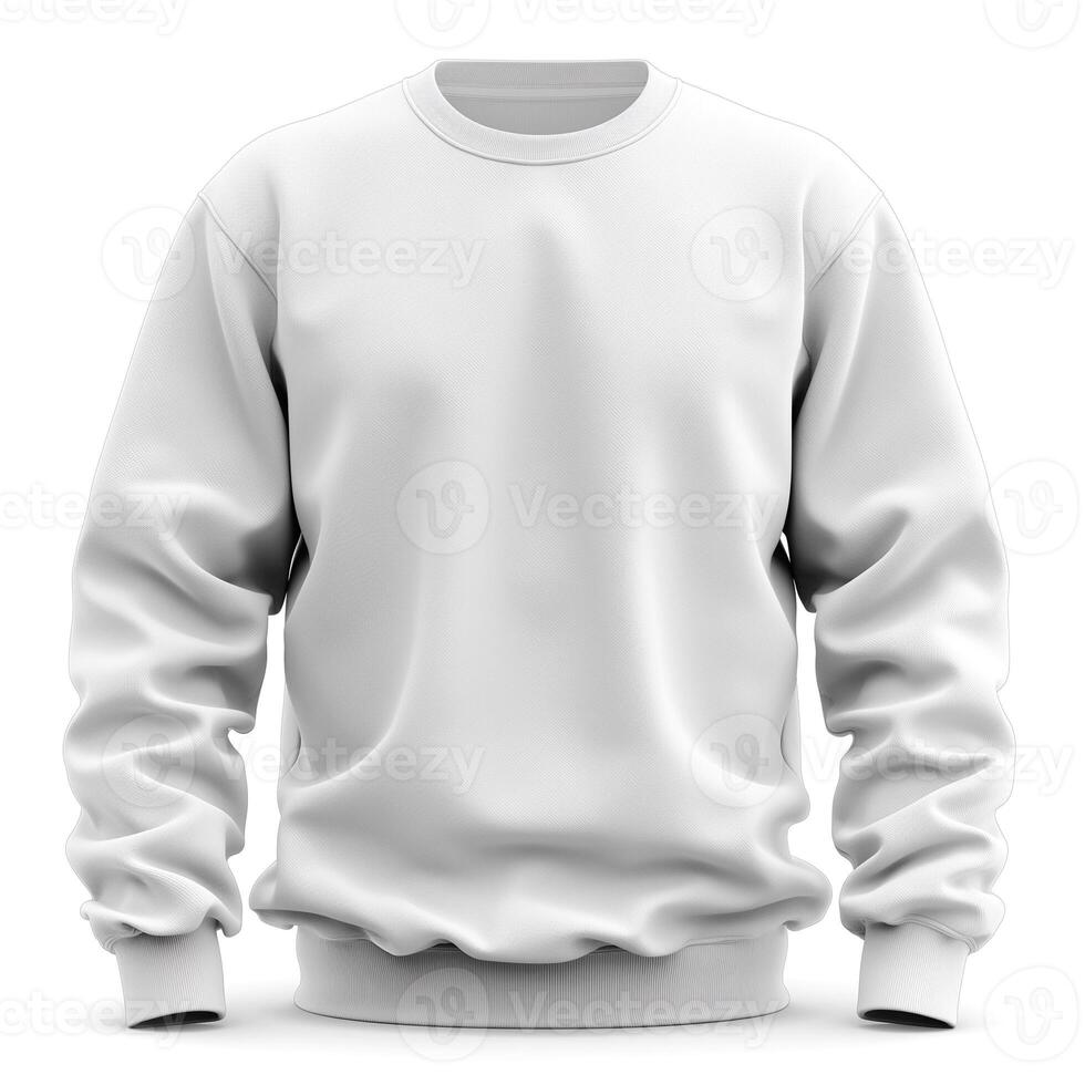 A clean and simple white sweatshirt, perfect for casual wear or layering. photo