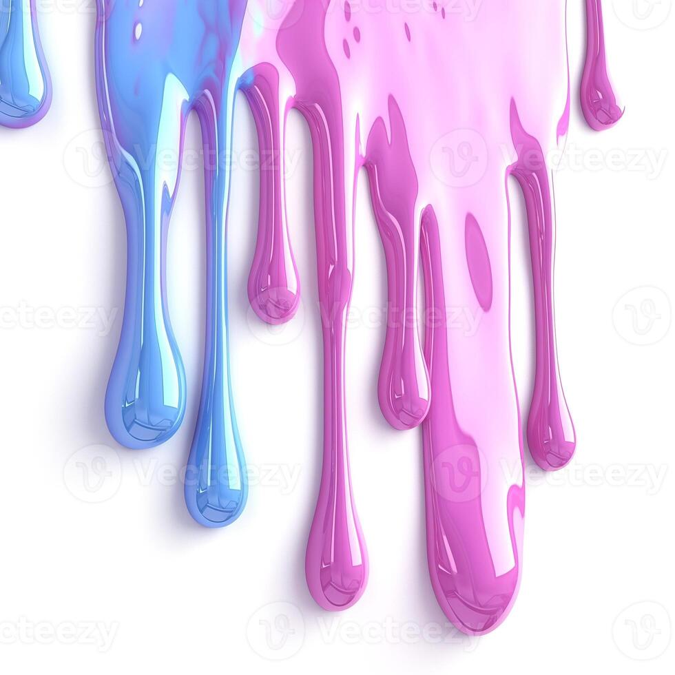 Vibrant blue and pink paint drips creating a striking and colorful backdrop. photo