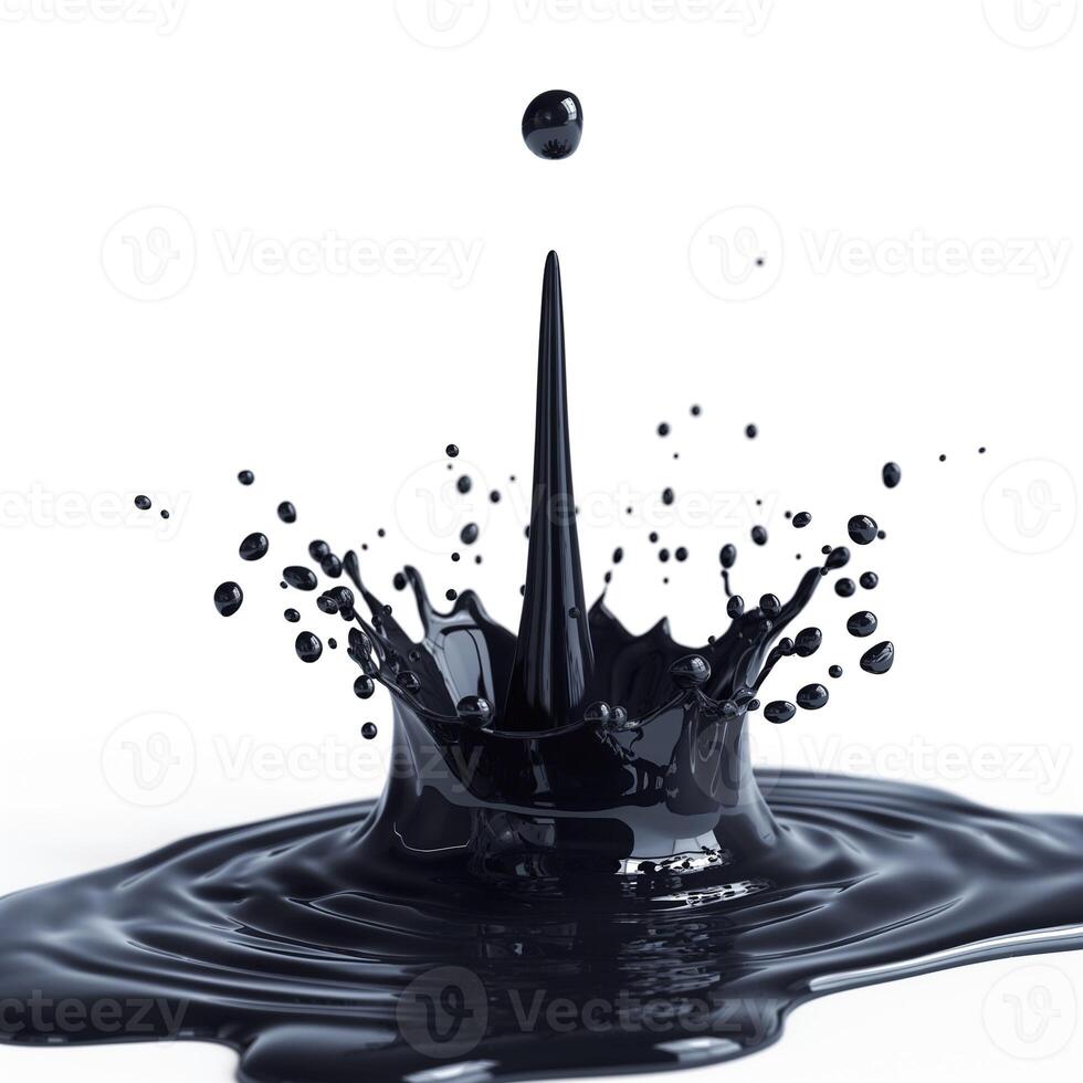 A mesmerizing splash of black liquid captures the essence of motion and fluidity, creating a striking visual effect. photo