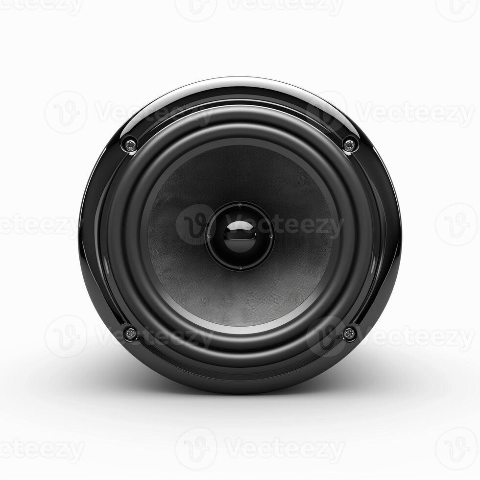 A sleek, black audio speaker showcasing modern design and high-quality sound for music enthusiasts. photo