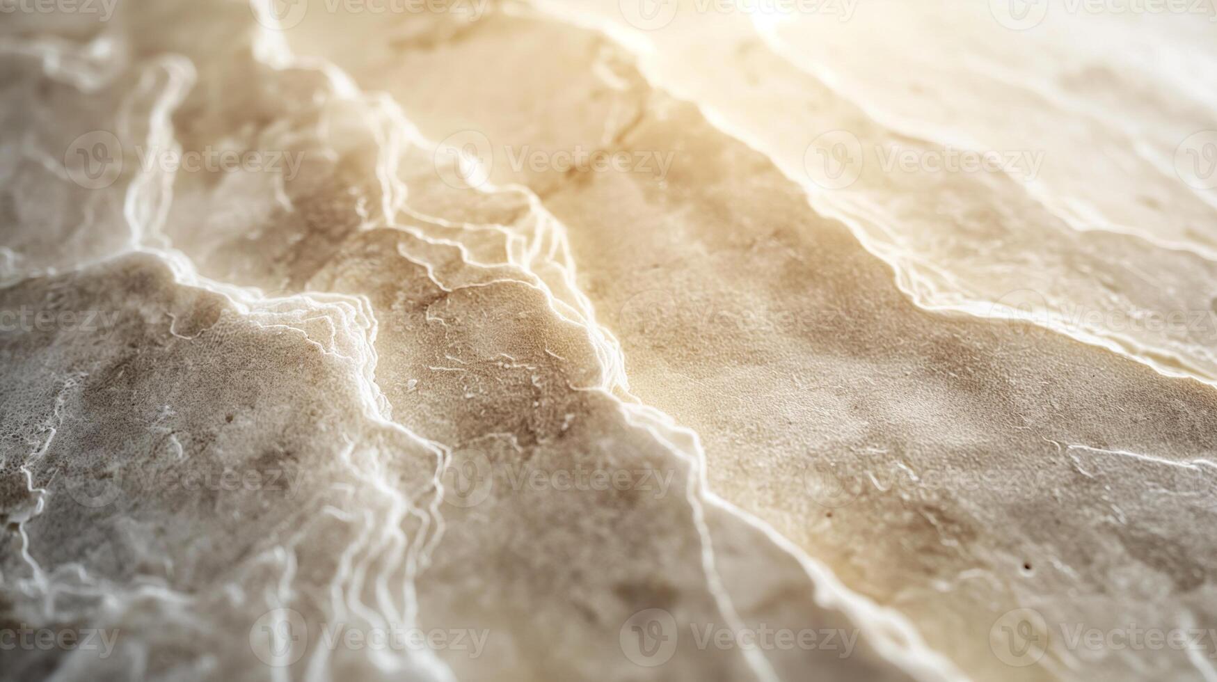 Close-up of a textured, light-colored marble surface with intricate veins and patterns. photo