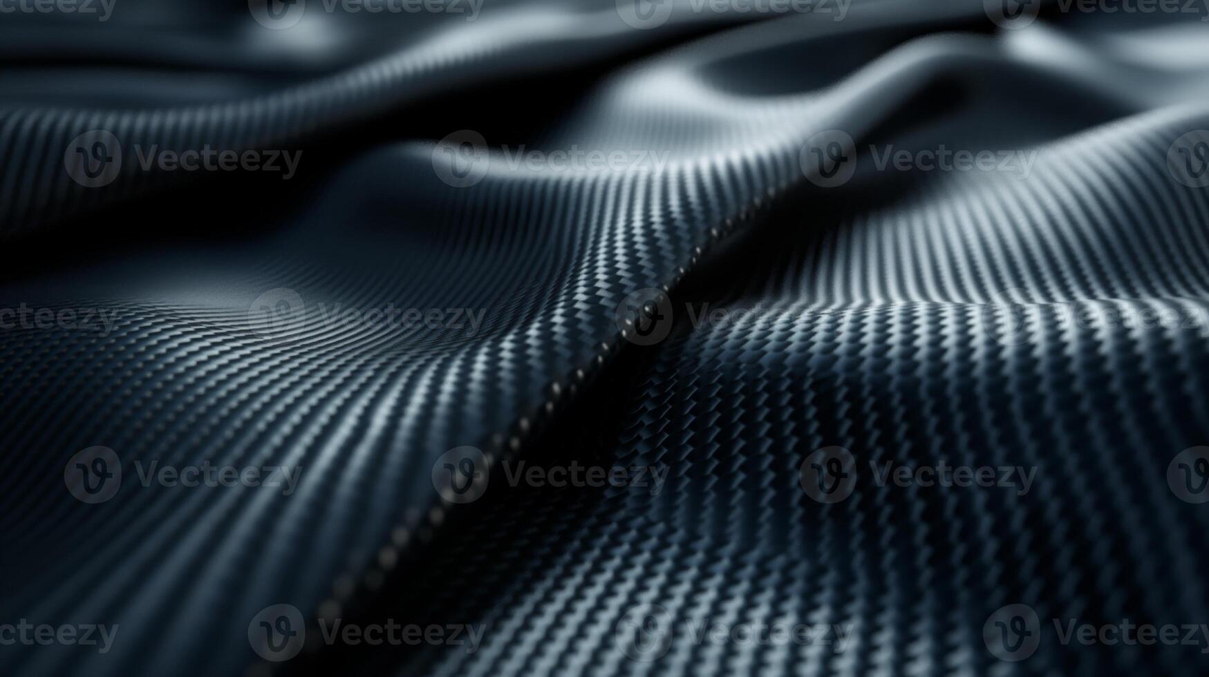 Close-up of elegant, textured dark fabric with a rich carbon fiber pattern, evoking a sense of luxury and sophistication. photo