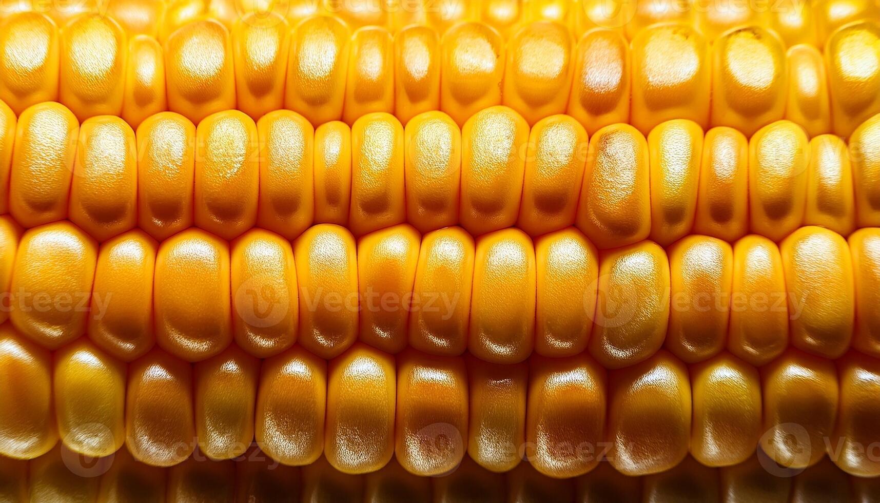 Close-up View of Fresh Corn Revealing Vibrant Yellow Kernels Ready for Harvest in a Sunny Field photo