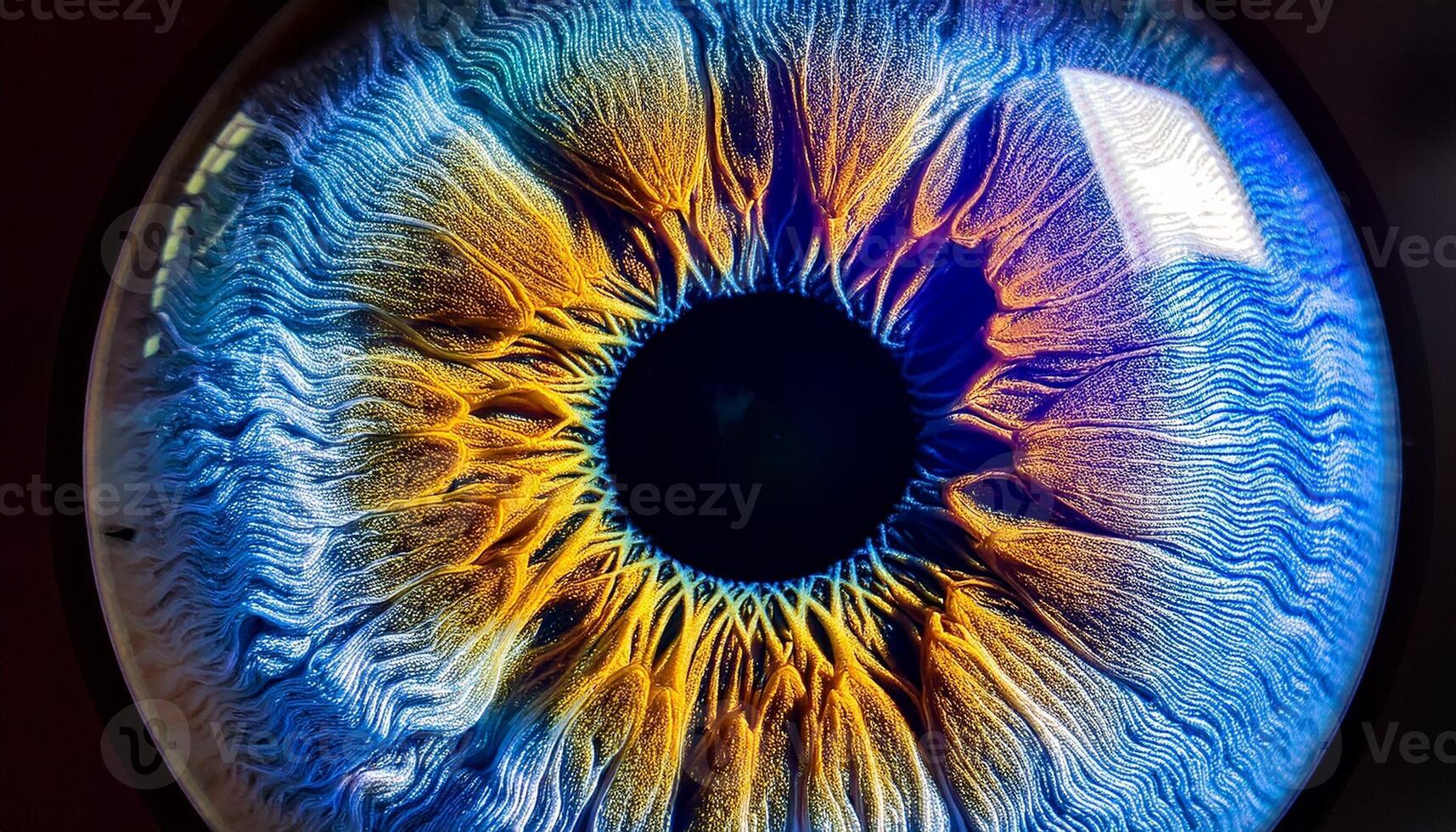 Detailed Macro View of a Mesmerizing Human Eye With Vibrant Colors and Intricate Patterns photo