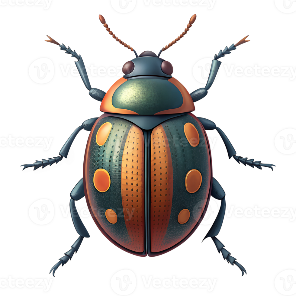 3d render style,Top view of A bug. isolated on a transparent background png