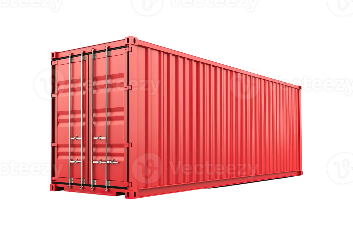 Red Shipping Container on Transparent Background png