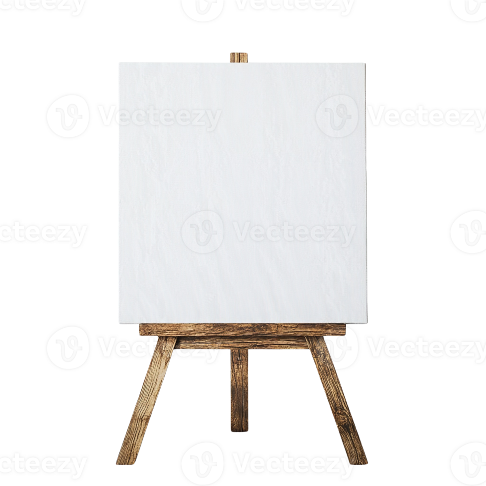 Blank Canvas on Wooden Easel png