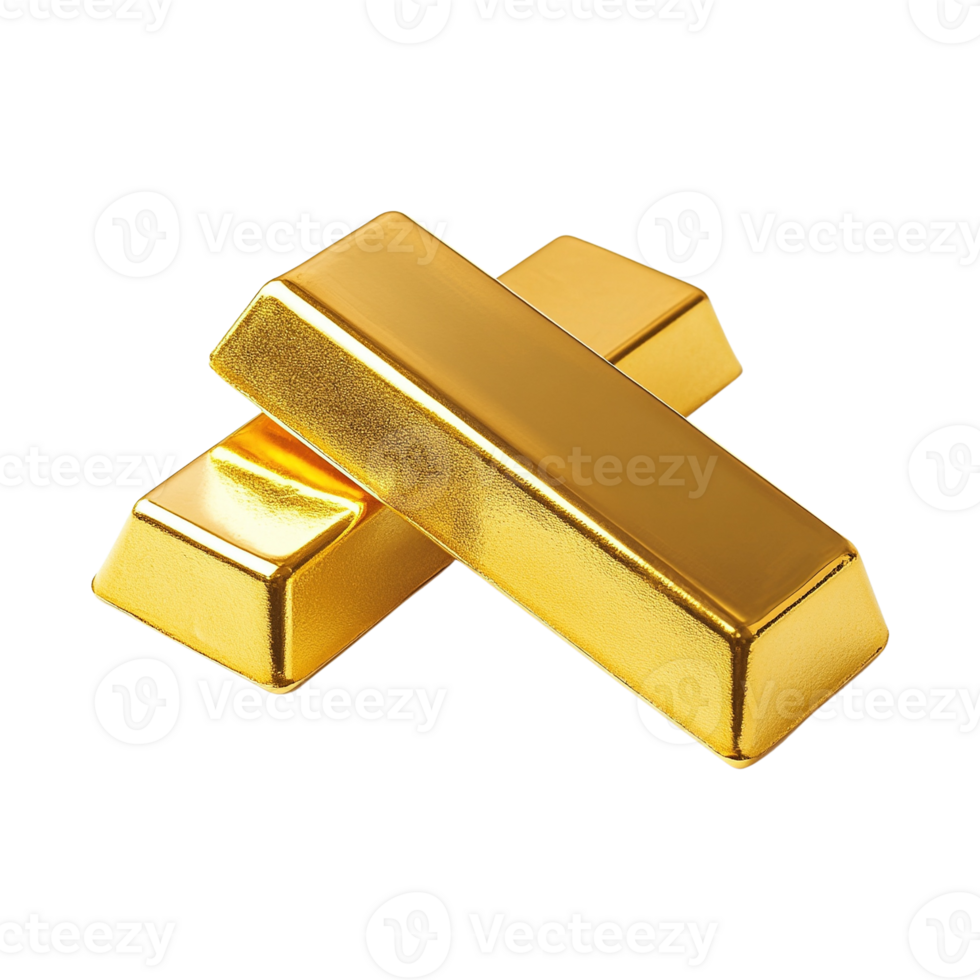 Two Shiny Gold Bars Stacked png