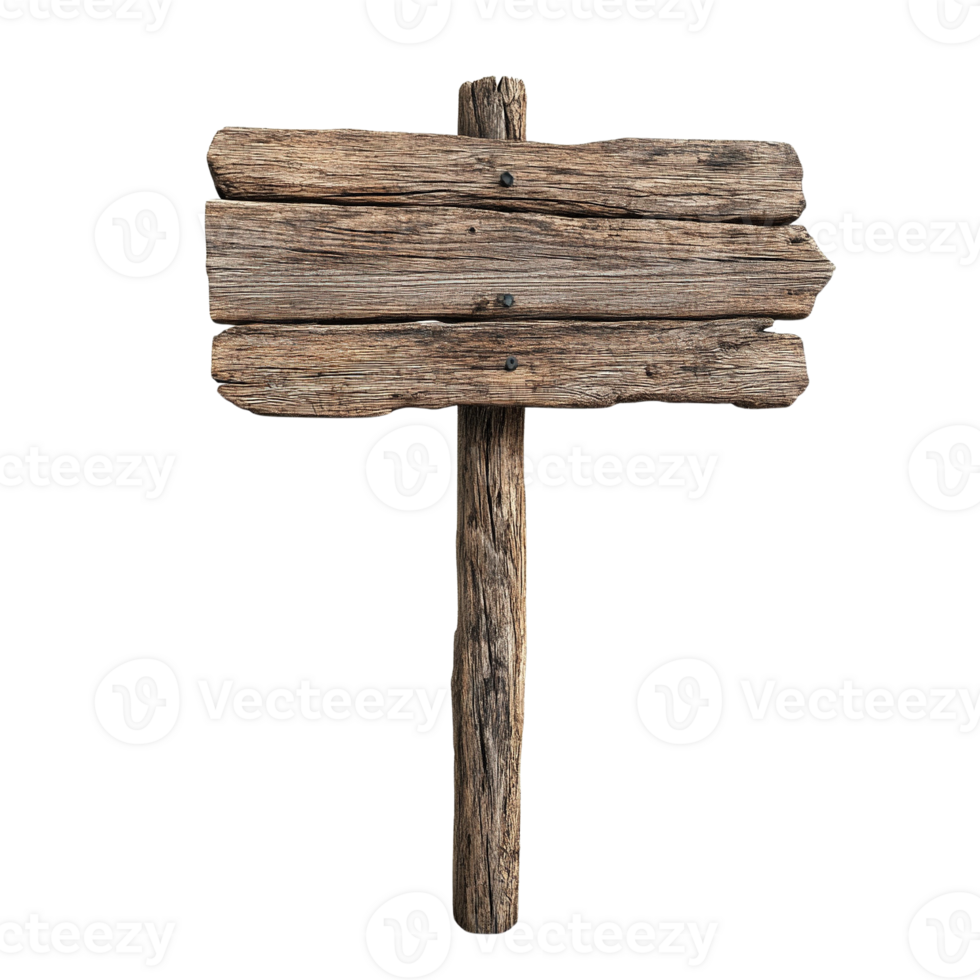 Wooden Signpost with Blank Planks png