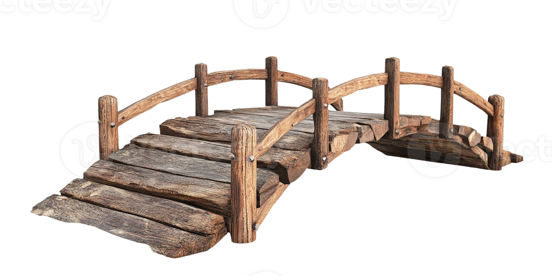 Rustic Wooden Bridge in Nature png